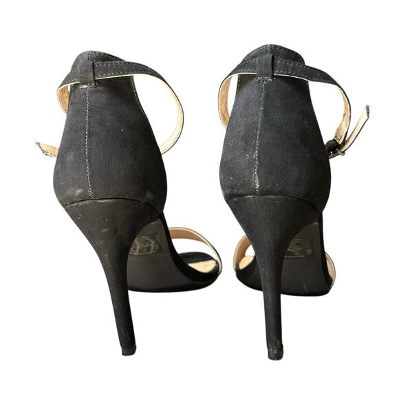 Metaphor Black Faux Suede Strappy Heels 9 - Picture 3 of 7